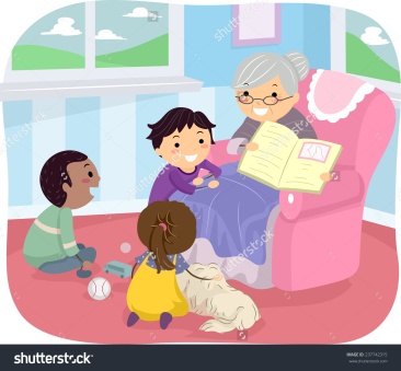 stock-vector-illustration-of-kids-listening-to-their-grandmother-tell-a-story-237742315